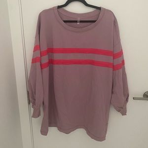 Oversized Striped Purple Jersey Top